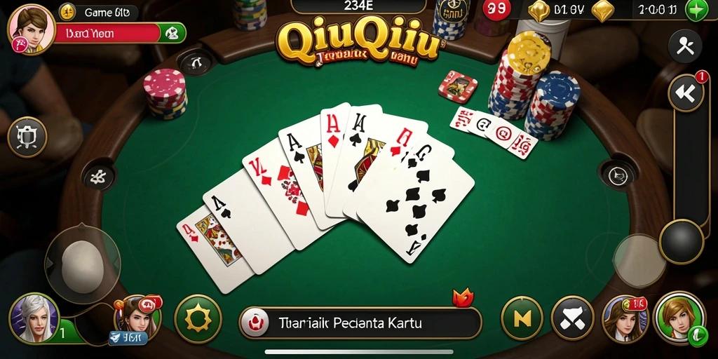 Tampilan menarik dari gameplay 234E menunjukkan ketegangan permainan QiuQiu.