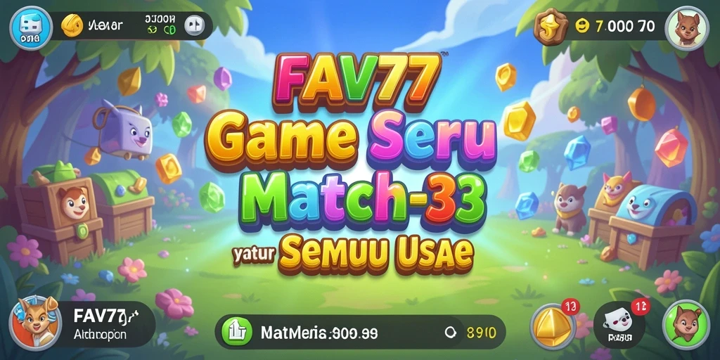 Tangkapan layar utama FAV77 menampilkan gameplay menyenangkan Match-3.