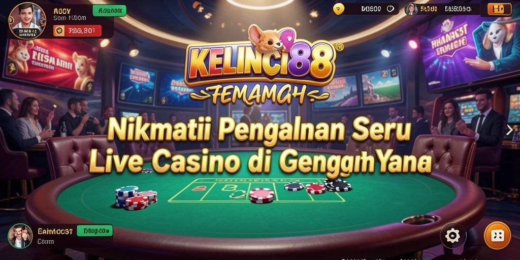 Screenshot utama KELINCI88 menampilkan gameplay Live Casino yang seru dan mendebarkan.