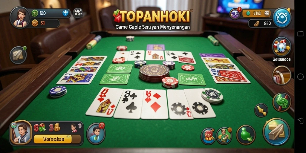 Tampilan gameplay Gaple yang seru dan interaktif di TOPANHOKI.