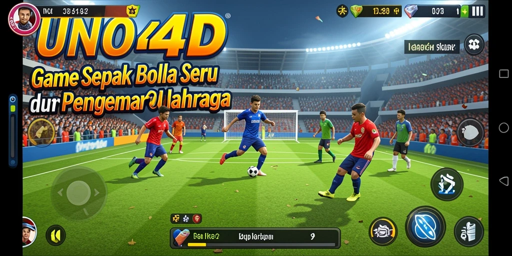 Gameplay seru dari game sepak bola UNO4D dengan grafik menawan.