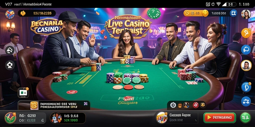 Screenshot V07 menampilkan gameplay Live Casino yang menarik dengan dealer profesional.