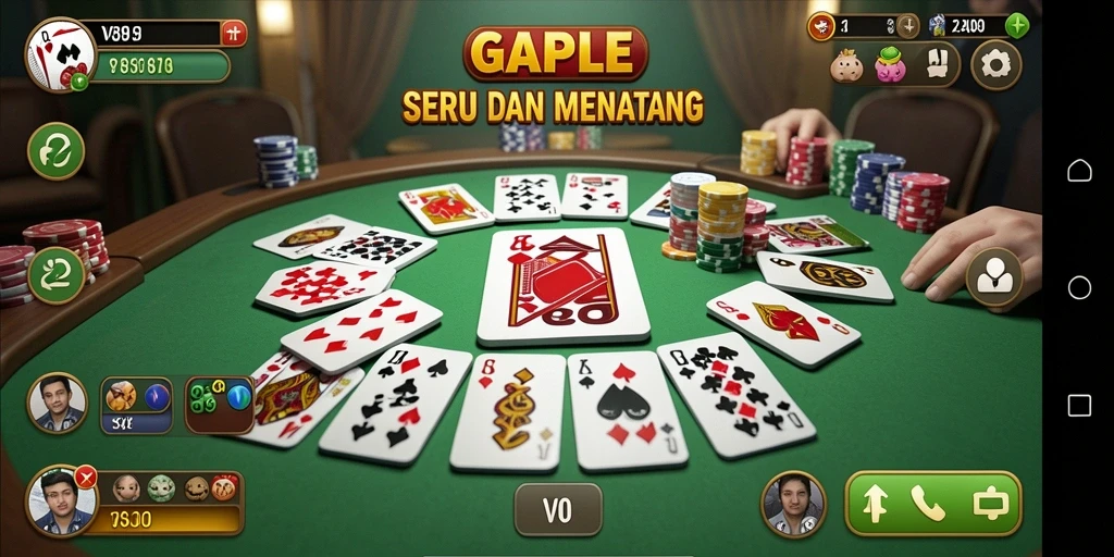 Tampilan screenshot V89 dengan gameplay Gaple yang menarik dan seru.