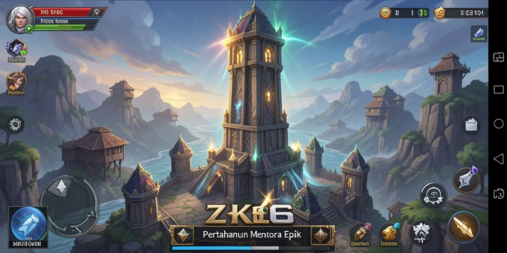 Tangkapan layar menampilkan gameplay intens dari ZK6 dalam aksi Tower Defense.